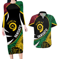 Vanuatu Independence Day Yumi 44 Couples Matching Long Sleeve Bodycon Dress and Hawaiian Shirt LT7 Colorful - Polynesian Pride