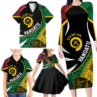 Vanuatu Independence Day Yumi 44 Family Matching Long Sleeve Bodycon Dress and Hawaiian Shirt LT7 - Polynesian Pride