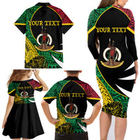 Vanuatu Independence Day Yumi 44 Family Matching Long Sleeve Bodycon Dress and Hawaiian Shirt LT7 - Polynesian Pride