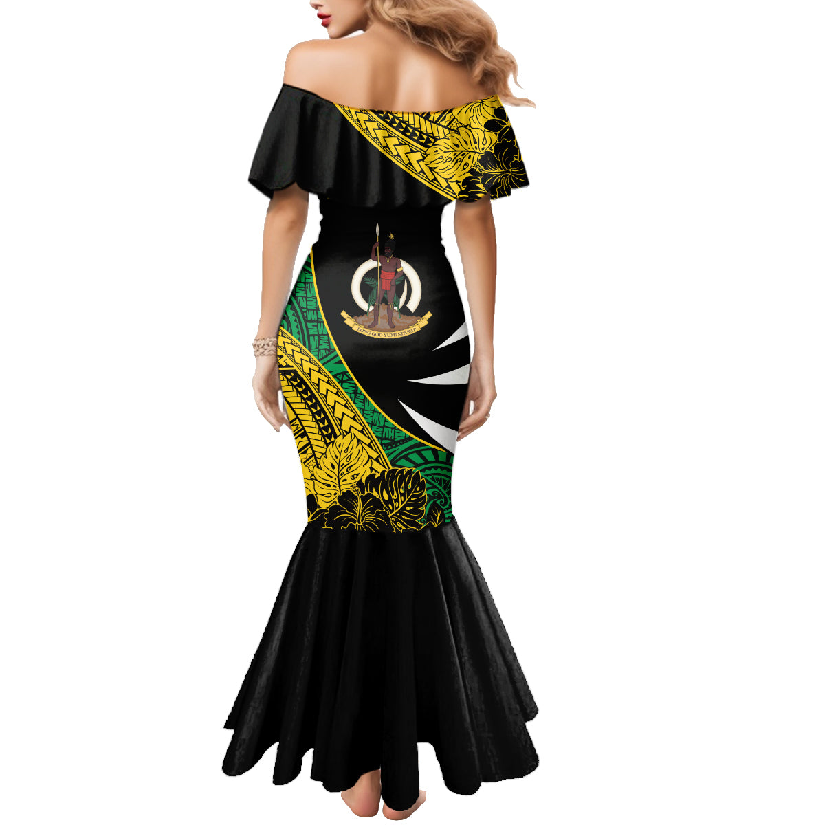 Vanuatu Independence Day Yumi 44 Family Matching Mermaid Dress and Hawaiian Shirt LT7 - Polynesian Pride