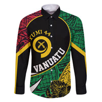 Vanuatu Independence Day Yumi 44 Family Matching Off Shoulder Maxi Dress and Hawaiian Shirt LT7 Dad's Shirt - Long Sleeve Colorful - Polynesian Pride