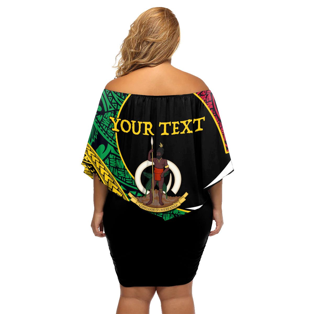 Vanuatu Independence Day Yumi 44 Family Matching Off Shoulder Short Dress and Hawaiian Shirt LT7 - Polynesian Pride