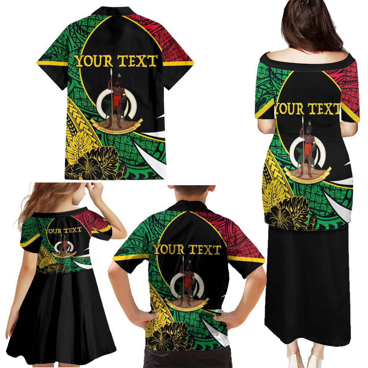 Vanuatu Independence Day Yumi 44 Family Matching Puletasi and Hawaiian Shirt LT7 - Polynesian Pride