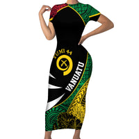 Vanuatu Independence Day Yumi 44 Family Matching Short Sleeve Bodycon Dress and Hawaiian Shirt LT7 Mom's Dress Colorful - Polynesian Pride