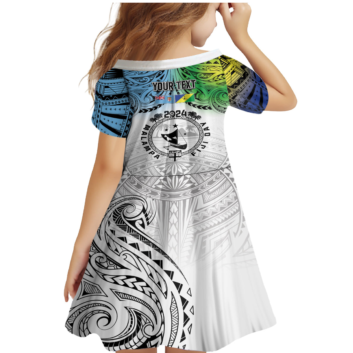Malampa Fiji Day Family Matching Mermaid Dress and Hawaiian Shirt Gradient Style LT7 - Polynesian Pride