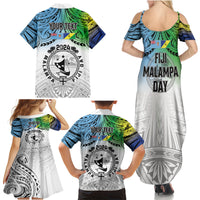 Malampa Fiji Day Family Matching Summer Maxi Dress and Hawaiian Shirt Gradient Style LT7 - Polynesian Pride