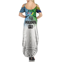 Malampa Fiji Day Family Matching Summer Maxi Dress and Hawaiian Shirt Gradient Style LT7 - Polynesian Pride