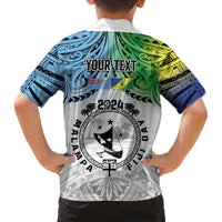 Malampa Fiji Day Family Matching Tank Maxi Dress and Hawaiian Shirt Gradient Style LT7 - Polynesian Pride
