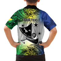 Malampa Day Family Matching Long Sleeve Bodycon Dress and Hawaiian Shirt Emblem Gradient Style LT7 - Polynesian Pride