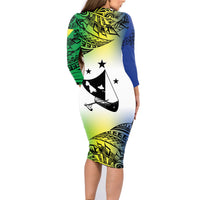 Malampa Day Family Matching Long Sleeve Bodycon Dress and Hawaiian Shirt Emblem Gradient Style LT7 - Polynesian Pride
