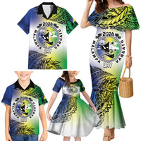 Malampa Day Family Matching Mermaid Dress and Hawaiian Shirt Emblem Gradient Style LT7 - Polynesian Pride