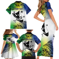 Malampa Day Family Matching Short Sleeve Bodycon Dress and Hawaiian Shirt Emblem Gradient Style LT7 - Polynesian Pride