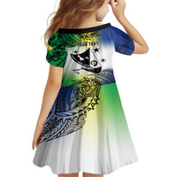 Malampa Day Family Matching Tank Maxi Dress and Hawaiian Shirt Emblem Gradient Style