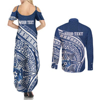 Tonga Queen Salote College Personalized Couples Matching Summer Maxi Dress and Long Sleeve Button Shirt Ngatu Tokelaufeletoa Motifs LT7 - Polynesian Pride