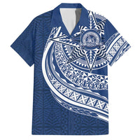Tonga Queen Salote College Personalized Family Matching Long Sleeve Bodycon Dress and Hawaiian Shirt Ngatu Tokelaufeletoa Motifs LT7 Dad's Shirt - Short Sleeve Navy Blue - Polynesian Pride