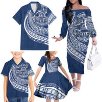 Tonga Queen Salote College Personalized Family Matching Off The Shoulder Long Sleeve Dress and Hawaiian Shirt Ngatu Tokelaufeletoa Motifs LT7 - Polynesian Pride