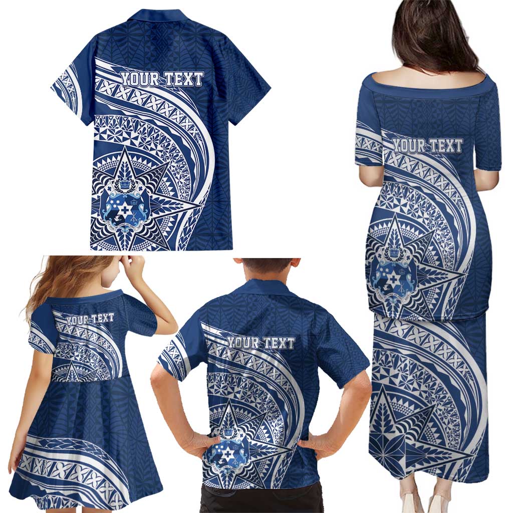 Tonga Queen Salote College Personalized Family Matching Puletasi and Hawaiian Shirt Ngatu Tokelaufeletoa Motifs LT7 - Polynesian Pride