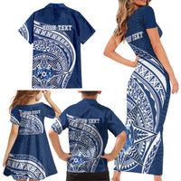 Tonga Queen Salote College Personalized Family Matching Short Sleeve Bodycon Dress and Hawaiian Shirt Ngatu Tokelaufeletoa Motifs LT7 - Polynesian Pride