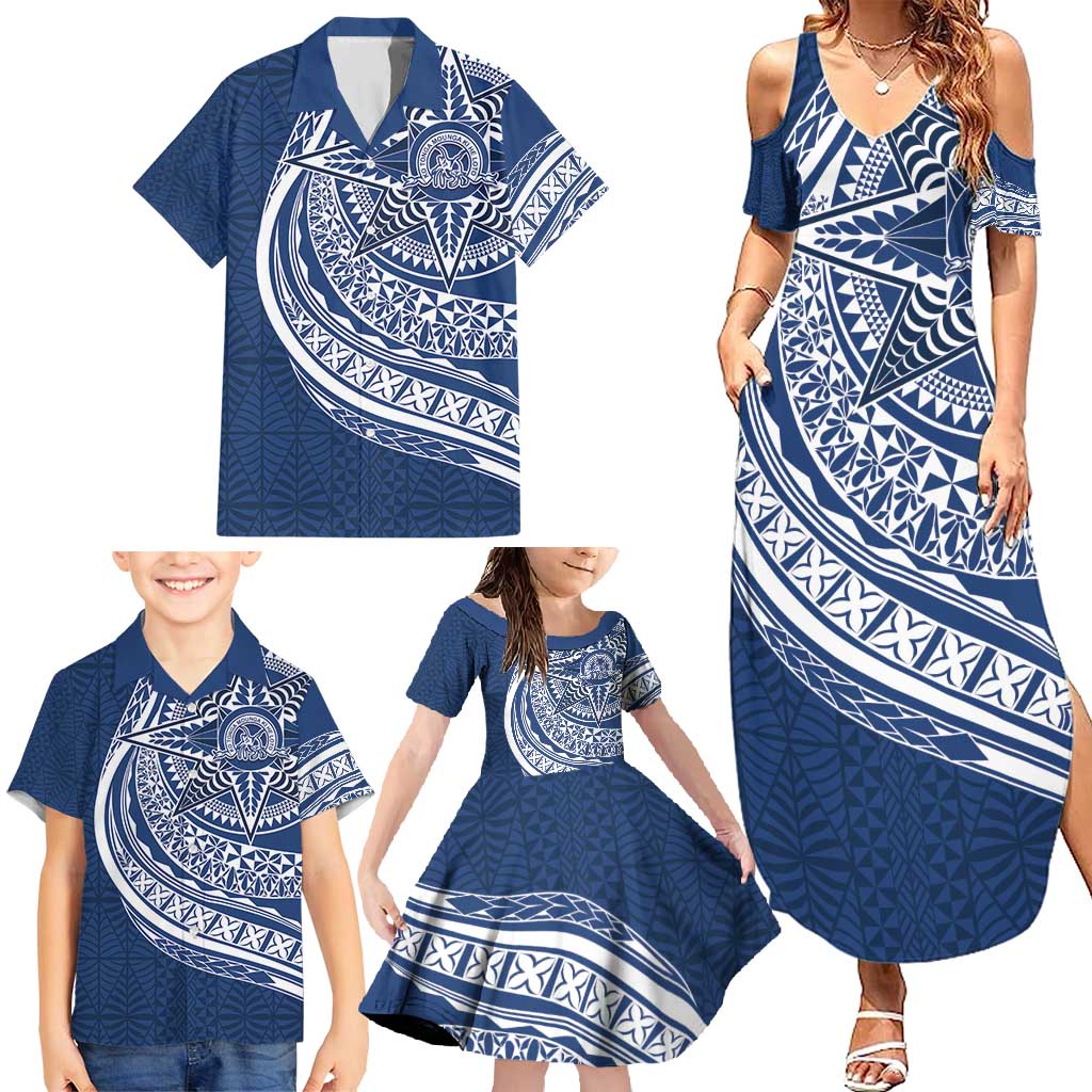 Tonga Queen Salote College Personalized Family Matching Summer Maxi Dress and Hawaiian Shirt Ngatu Tokelaufeletoa Motifs LT7 - Polynesian Pride