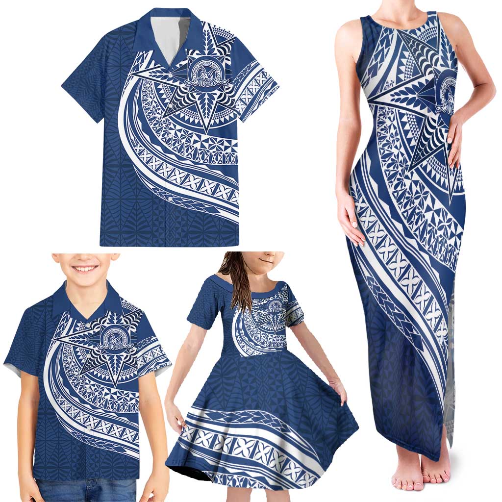 Tonga Queen Salote College Personalized Family Matching Tank Maxi Dress and Hawaiian Shirt Ngatu Tokelaufeletoa Motifs LT7 - Polynesian Pride