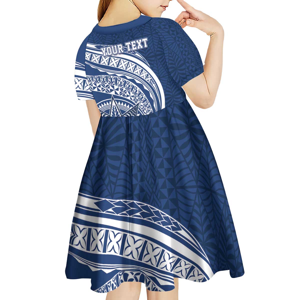 Tonga Queen Salote College Personalized Kid Short Sleeve Dress Ngatu Tokelaufeletoa Motifs LT7 - Polynesian Pride