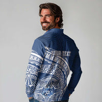 Tonga Queen Salote College Personalized Long Sleeve Polo Shirt Ngatu Tokelaufeletoa Motifs LT7 - Polynesian Pride