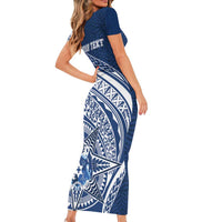 Tonga Queen Salote College Personalized Short Sleeve Bodycon Dress Ngatu Tokelaufeletoa Motifs LT7 - Polynesian Pride