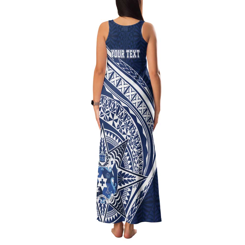 Tonga Queen Salote College Personalized Tank Maxi Dress Ngatu Tokelaufeletoa Motifs LT7 - Polynesian Pride