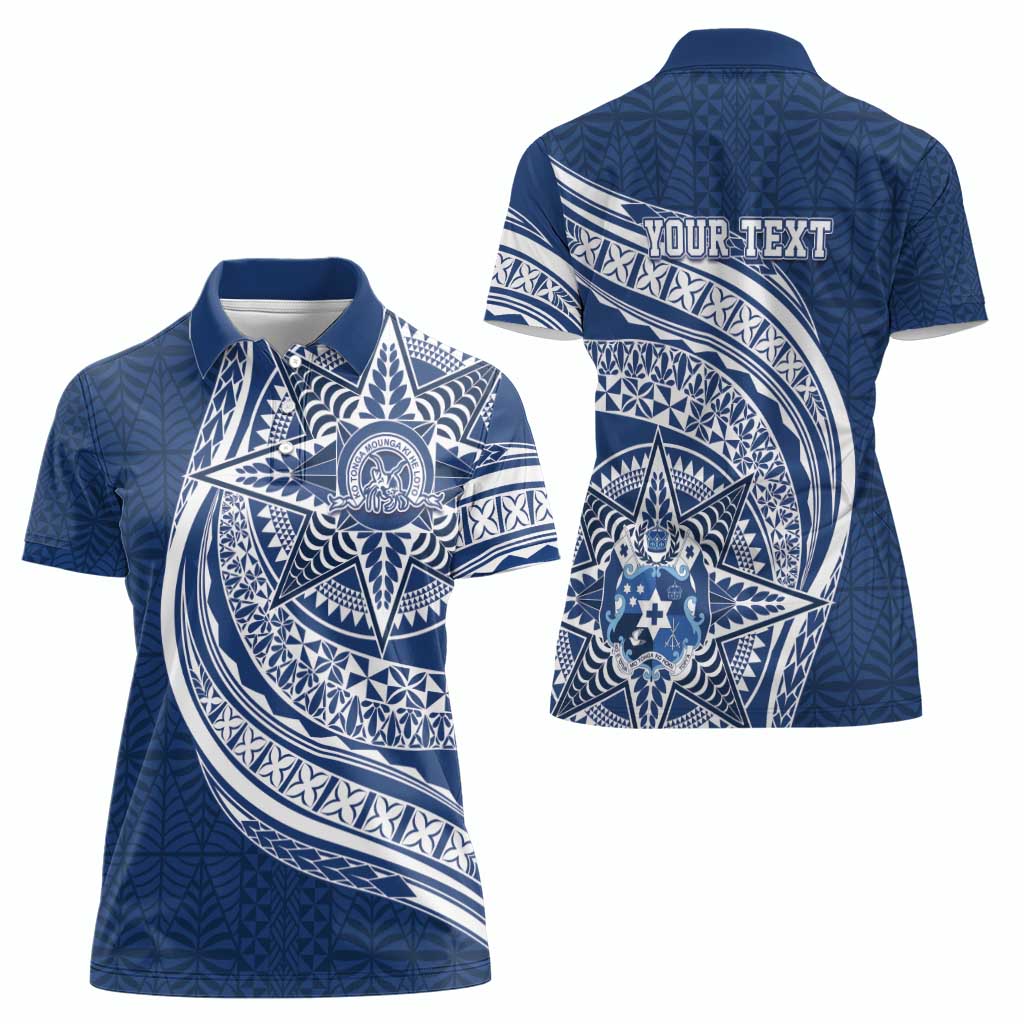 Tonga Queen Salote College Personalized Women Polo Shirt Ngatu Tokelaufeletoa Motifs LT7 - Polynesian Pride