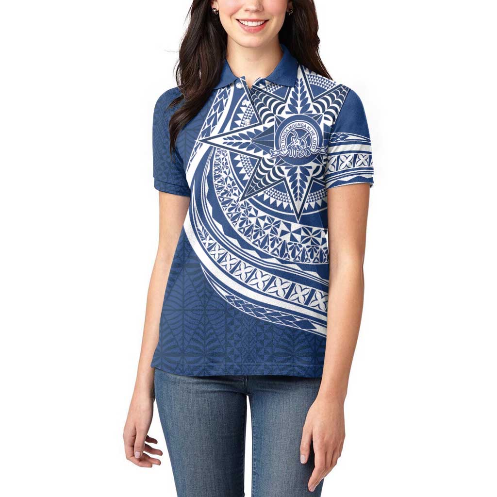 Tonga Queen Salote College Personalized Women Polo Shirt Ngatu Tokelaufeletoa Motifs LT7 - Polynesian Pride