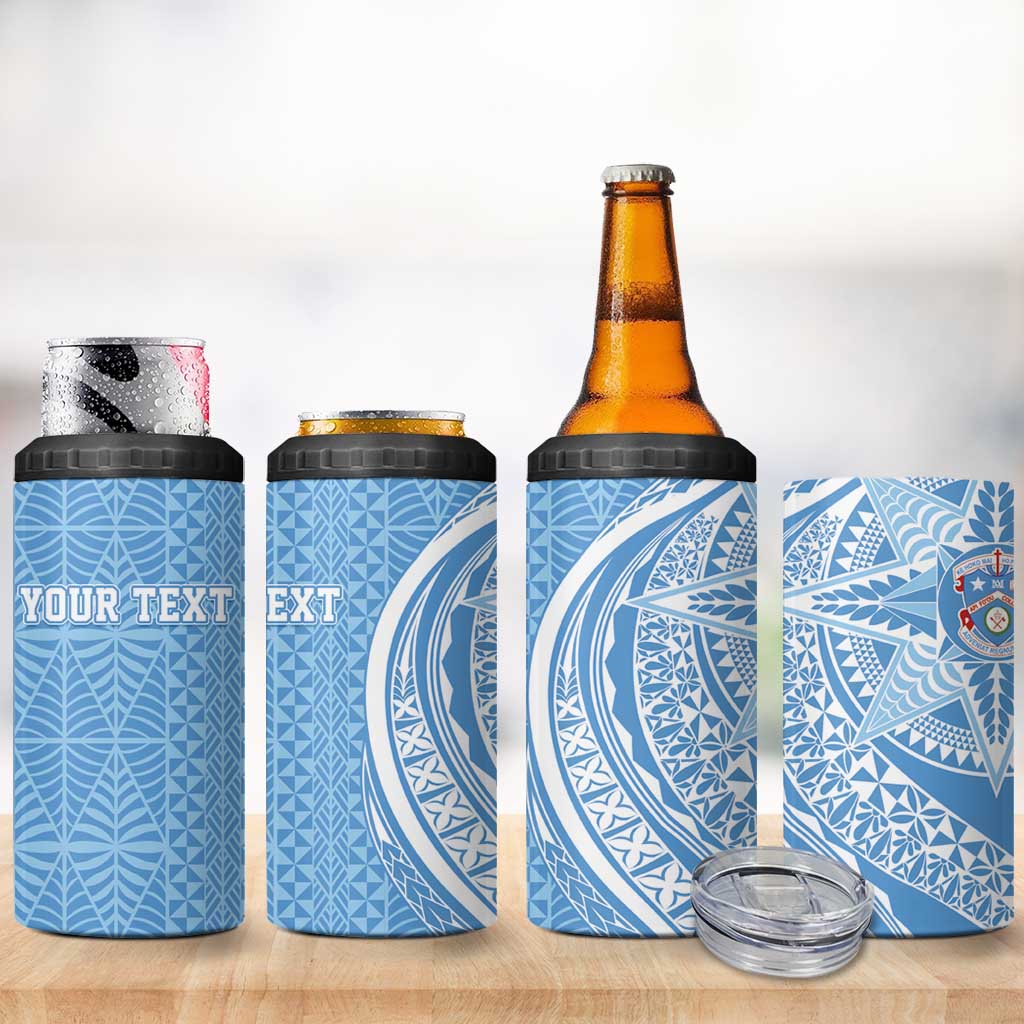 Tonga Apifo'ou Kolisi Personalized 4 in 1 Can Cooler Tumbler Ngatu Tokelaufeletoa Motifs LT7 - Polynesian Pride
