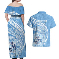 Tonga Apifo'ou Kolisi Personalized Couples Matching Off Shoulder Maxi Dress and Hawaiian Shirt Ngatu Tokelaufeletoa Motifs LT7 - Polynesian Pride