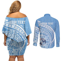 Tonga Apifo'ou Kolisi Personalized Couples Matching Off Shoulder Short Dress and Long Sleeve Button Shirt Ngatu Tokelaufeletoa Motifs LT7 - Polynesian Pride