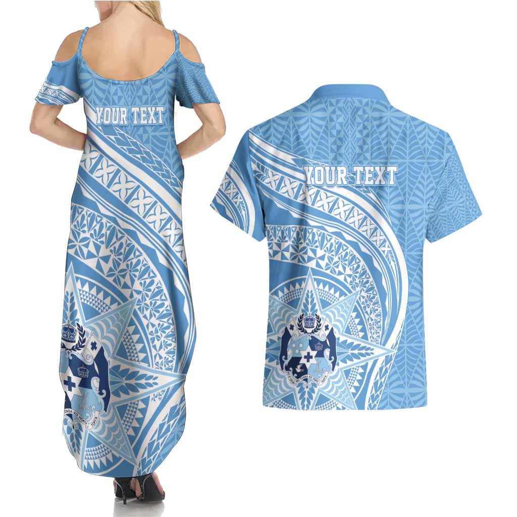 Tonga Apifo'ou Kolisi Personalized Couples Matching Summer Maxi Dress and Hawaiian Shirt Ngatu Tokelaufeletoa Motifs LT7 - Polynesian Pride