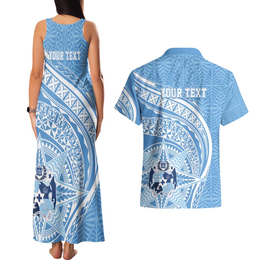 Tonga Apifo'ou Kolisi Personalized Couples Matching Tank Maxi Dress and Hawaiian Shirt Ngatu Tokelaufeletoa Motifs LT7 - Polynesian Pride