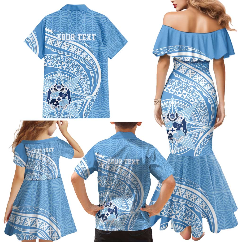 Tonga Apifo'ou Kolisi Personalized Family Matching Mermaid Dress and Hawaiian Shirt Ngatu Tokelaufeletoa Motifs LT7 - Polynesian Pride
