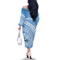 Tonga Apifo'ou Kolisi Personalized Family Matching Off The Shoulder Long Sleeve Dress and Hawaiian Shirt Ngatu Tokelaufeletoa Motifs LT7 - Polynesian Pride