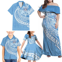 Tonga Apifo'ou Kolisi Personalized Family Matching Off Shoulder Maxi Dress and Hawaiian Shirt Ngatu Tokelaufeletoa Motifs LT7 - Polynesian Pride