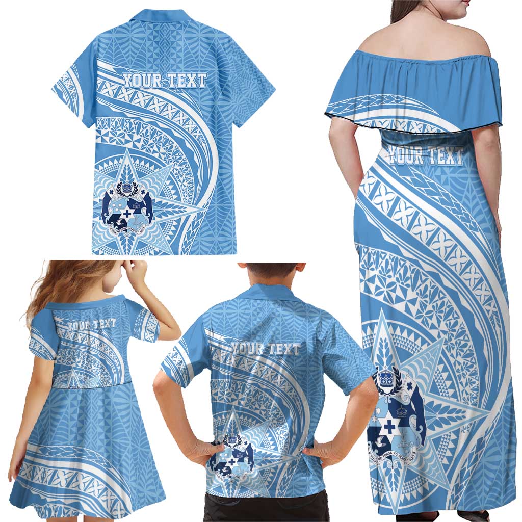 Tonga Apifo'ou Kolisi Personalized Family Matching Off Shoulder Maxi Dress and Hawaiian Shirt Ngatu Tokelaufeletoa Motifs LT7 - Polynesian Pride