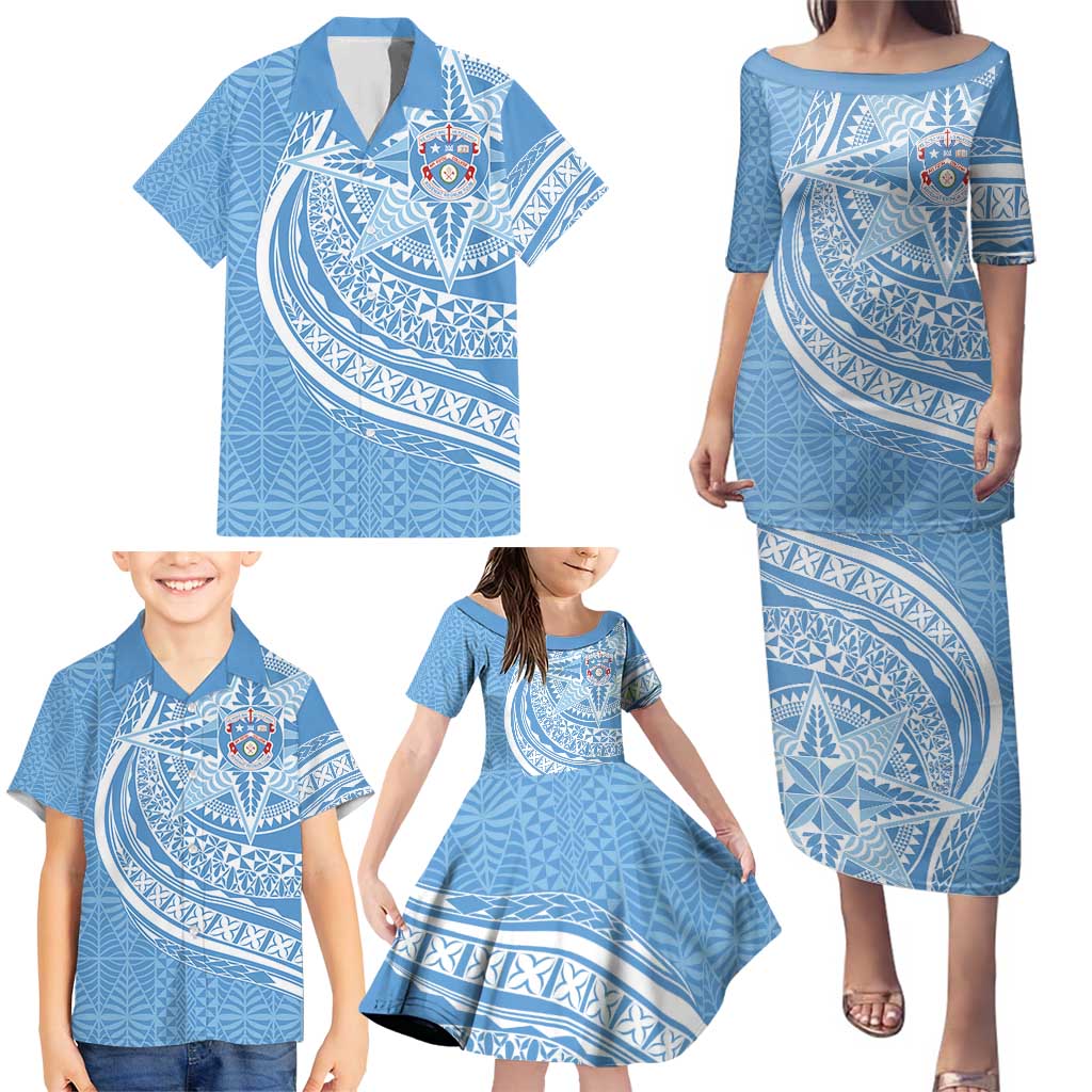 Tonga Apifo'ou Kolisi Personalized Family Matching Puletasi and Hawaiian Shirt Ngatu Tokelaufeletoa Motifs LT7 - Polynesian Pride