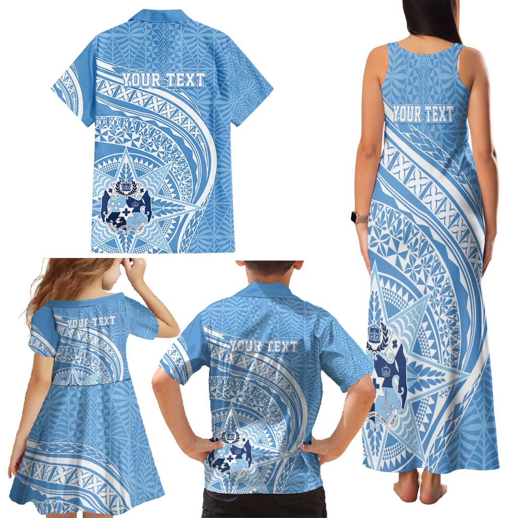 Tonga Apifo'ou Kolisi Personalized Family Matching Tank Maxi Dress and Hawaiian Shirt Ngatu Tokelaufeletoa Motifs LT7 - Polynesian Pride