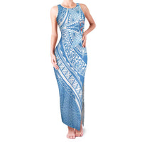 Tonga Apifo'ou Kolisi Personalized Family Matching Tank Maxi Dress and Hawaiian Shirt Ngatu Tokelaufeletoa Motifs LT7 Mom's Dress Light Blue - Polynesian Pride