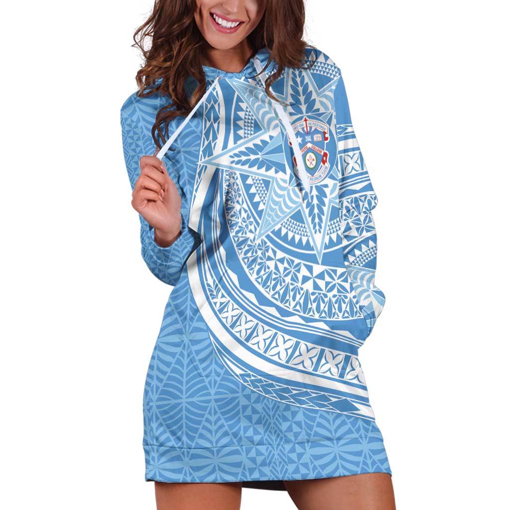 Tonga Apifo'ou Kolisi Personalized Hoodie Dress Ngatu Tokelaufeletoa Motifs LT7 Light Blue - Polynesian Pride