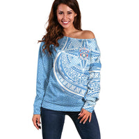 Tonga Apifo'ou Kolisi Personalized Off Shoulder Sweater Ngatu Tokelaufeletoa Motifs
