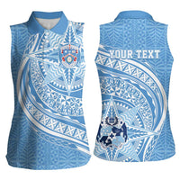 Tonga Apifo'ou Kolisi Personalized Women Sleeveless Polo Shirt Ngatu Tokelaufeletoa Motifs LT7 - Polynesian Pride