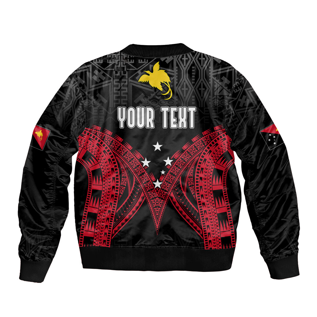 Personalised PNG Sleeve Zip Bomber Jacket Papua Motuan Mirror Style LT7 - Polynesian Pride