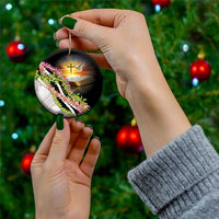 Hawaii Mokihana Mix Pikake Leis Mahalo 'Olelo Ceramic Ornament Black LT7 - Polynesian Pride