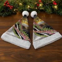 Hawaii Mokihana Mix Pikake Leis Mahalo 'Olelo Christmas Santa Hat Black LT7 - Polynesian Pride