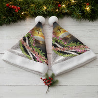 Hawaii Mokihana Mix Pikake Leis Mahalo 'Olelo Christmas Santa Hat Black LT7 - Polynesian Pride