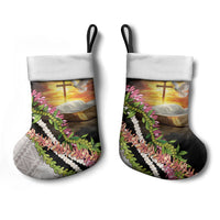 Hawaii Mokihana Mix Pikake Leis Mahalo 'Olelo Christmas Stocking Black LT7 - Polynesian Pride